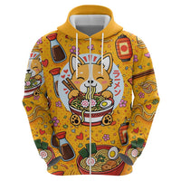 Kawaii Ramen Cute Anime Dog Corgi Hoodie Japanese Noodles