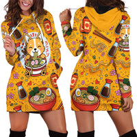 Kawaii Ramen Cute Anime Dog Corgi Hoodie Dress Japanese Noodles