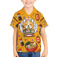 Kawaii Ramen Cute Anime Dog Corgi Kid Hawaiian Shirt Japanese Noodles