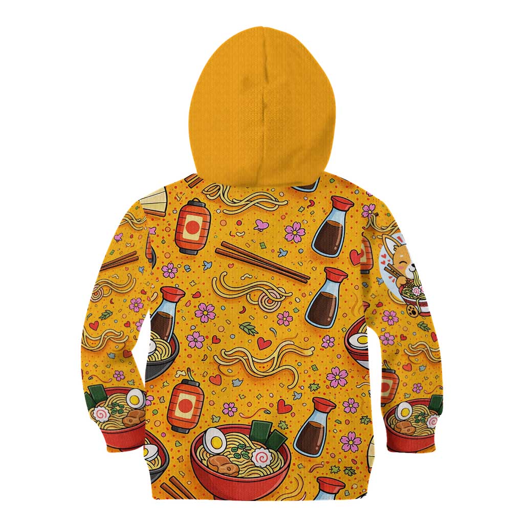 Kawaii Ramen Cute Anime Dog Corgi Kid Hoodie Japanese Noodles