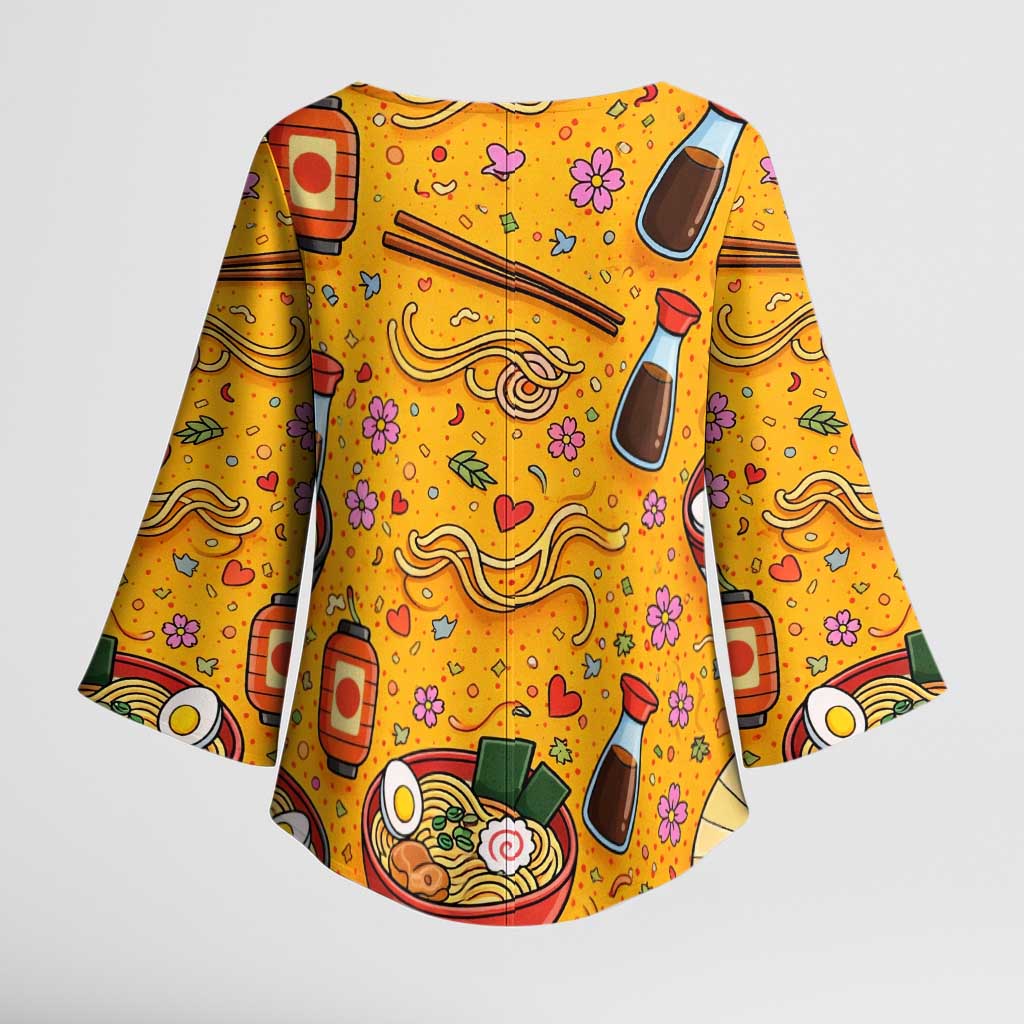 Kawaii Ramen Cute Anime Dog Corgi Kimono Sleeve Blouse Japanese Noodles