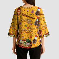 Kawaii Ramen Cute Anime Dog Corgi Kimono Sleeve Blouse Japanese Noodles