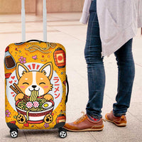 Kawaii Ramen Cute Anime Dog Corgi Luggage Cover Japanese Noodles
