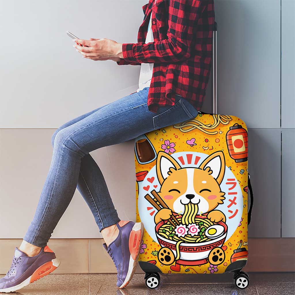 Kawaii Ramen Cute Anime Dog Corgi Luggage Cover Japanese Noodles