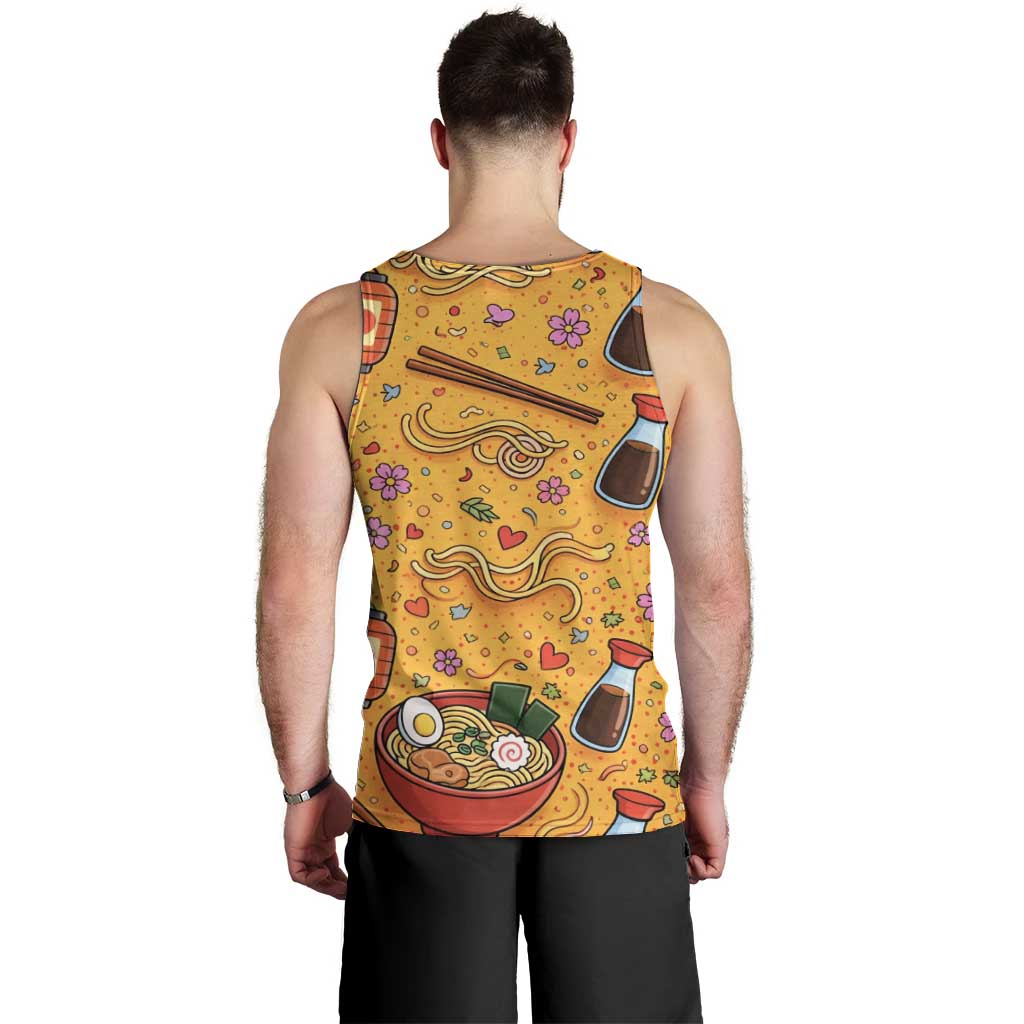 Kawaii Ramen Cute Anime Dog Corgi Men Tank Top Japanese Noodles