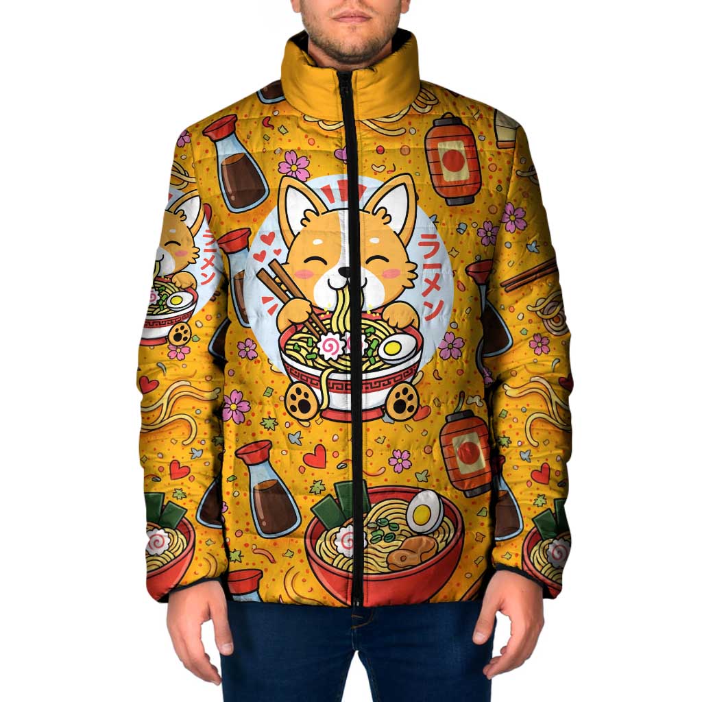 Kawaii Ramen Cute Anime Dog Corgi Padded Jacket Japanese Noodles