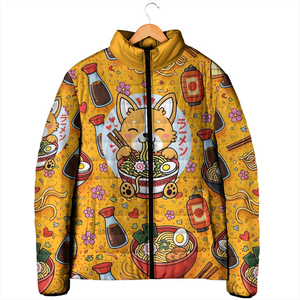 Kawaii Ramen Cute Anime Dog Corgi Padded Jacket Japanese Noodles