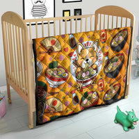 Kawaii Ramen Cute Anime Dog Corgi Quilt Japanese Noodles