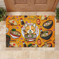 Kawaii Ramen Cute Anime Dog Corgi Rubber Doormat Japanese Noodles
