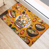 Kawaii Ramen Cute Anime Dog Corgi Rubber Doormat Japanese Noodles