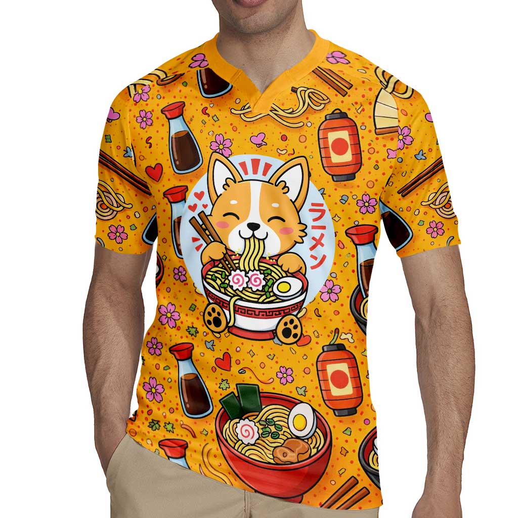 Kawaii Ramen Cute Anime Dog Corgi Rugby Jersey Japanese Noodles