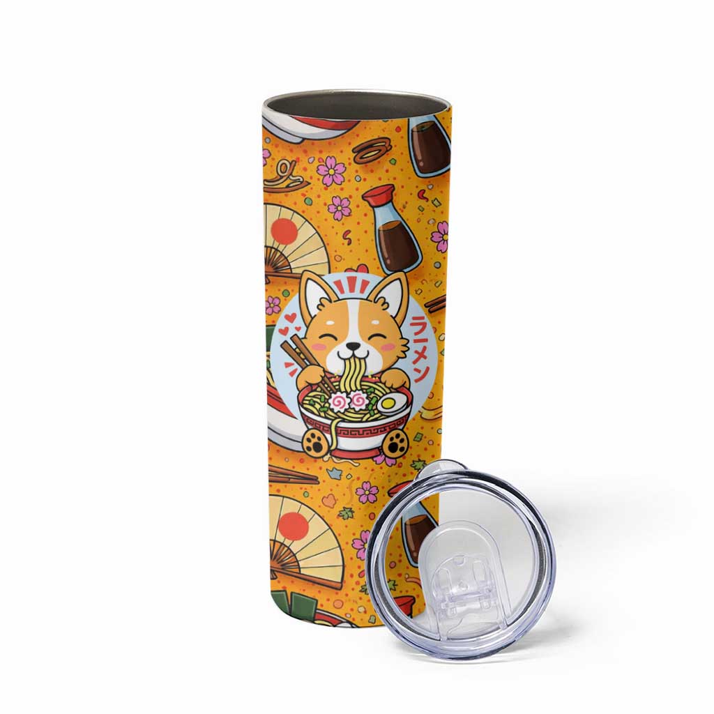 Kawaii Ramen Cute Anime Dog Corgi Skinny Tumbler Japanese Noodles