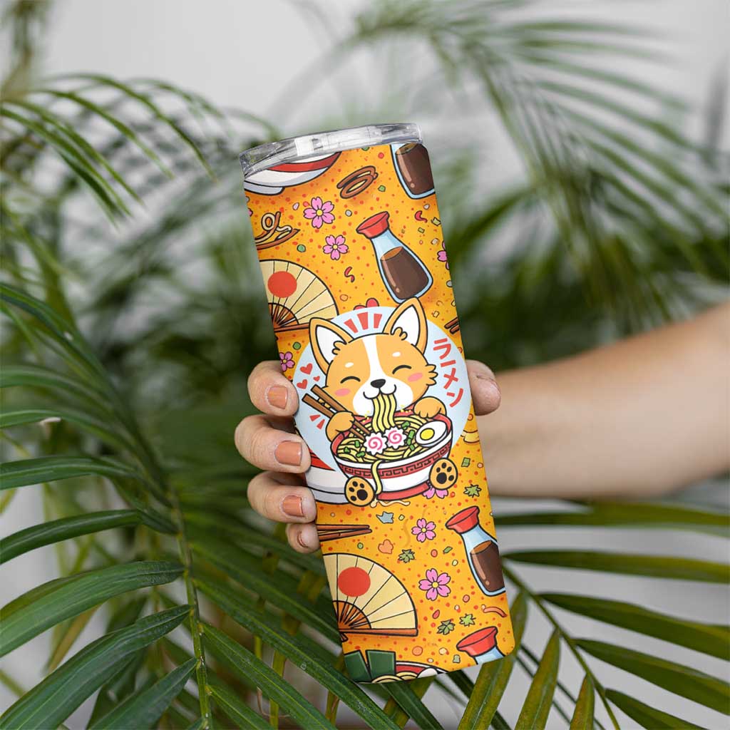 Kawaii Ramen Cute Anime Dog Corgi Skinny Tumbler Japanese Noodles