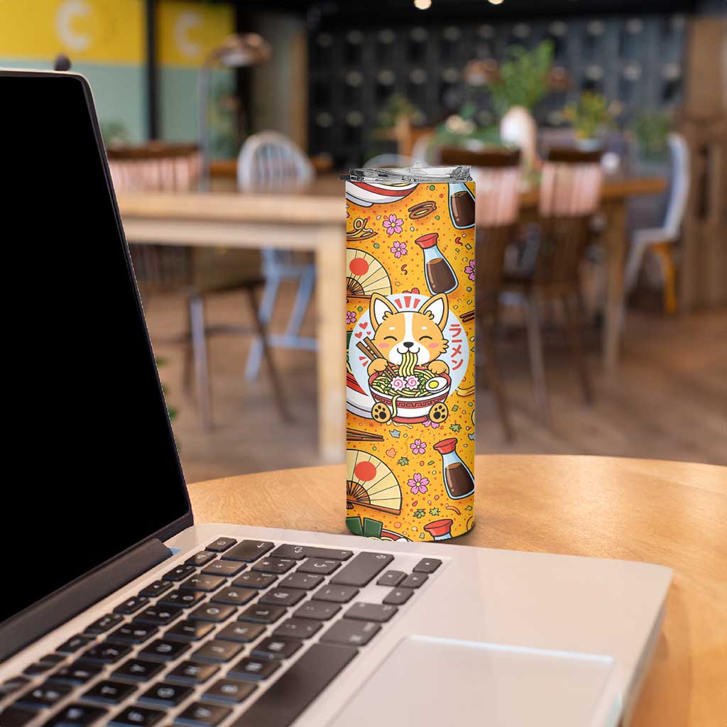 Kawaii Ramen Cute Anime Dog Corgi Skinny Tumbler Japanese Noodles