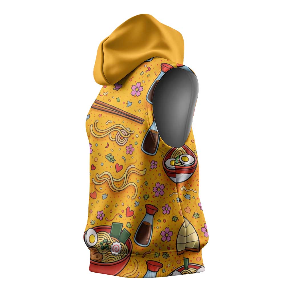 Kawaii Ramen Cute Anime Dog Corgi Sleeveless Hoodie Japanese Noodles