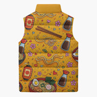 Kawaii Ramen Cute Anime Dog Corgi Sleeveless Puffer Jacket Japanese Noodles