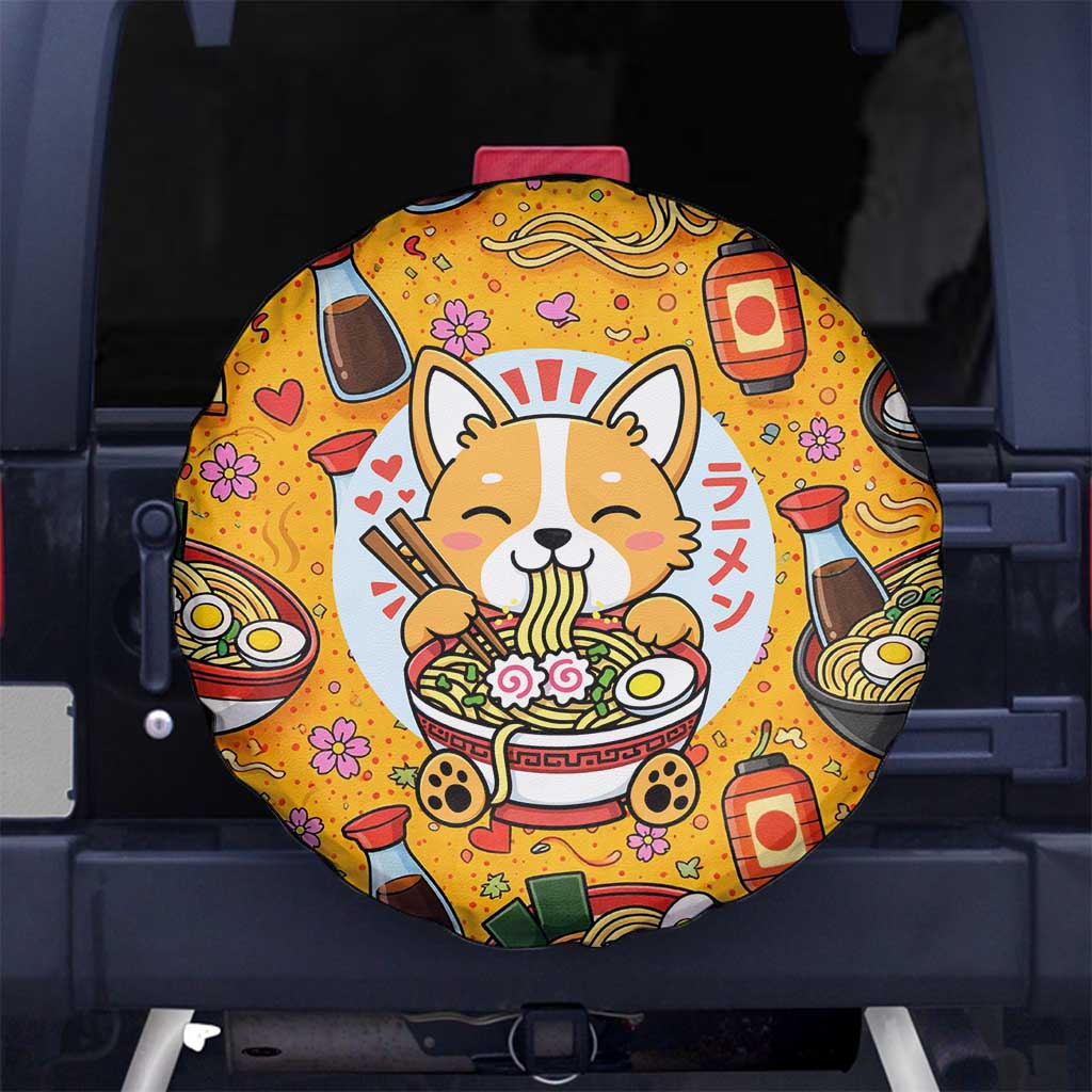 Kawaii Ramen Cute Anime Dog Corgi Spare Tire Cover Japanese Noodles