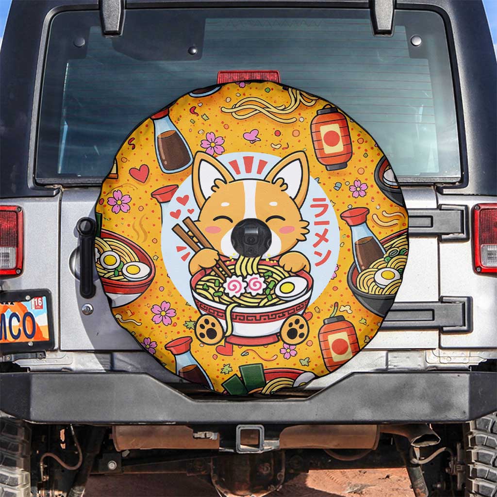 Kawaii Ramen Cute Anime Dog Corgi Spare Tire Cover Japanese Noodles