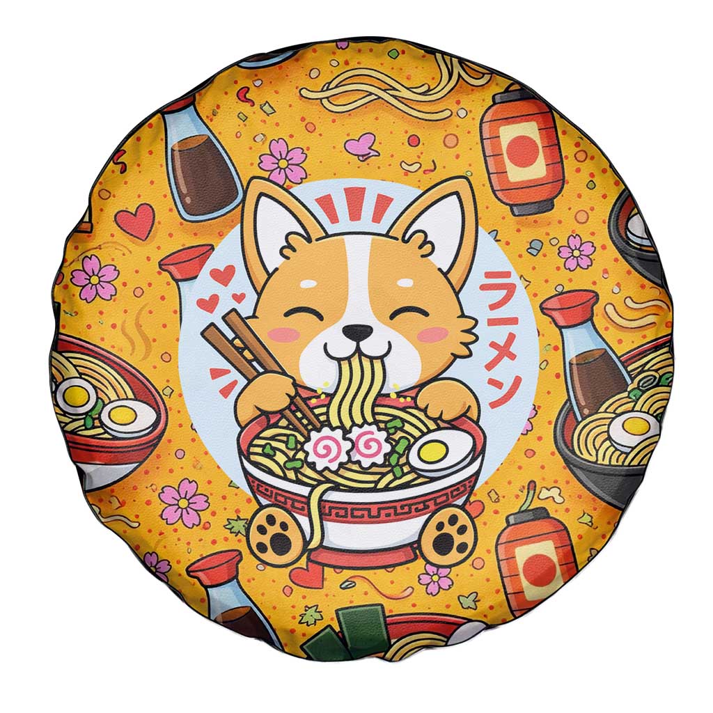 Kawaii Ramen Cute Anime Dog Corgi Spare Tire Cover Japanese Noodles