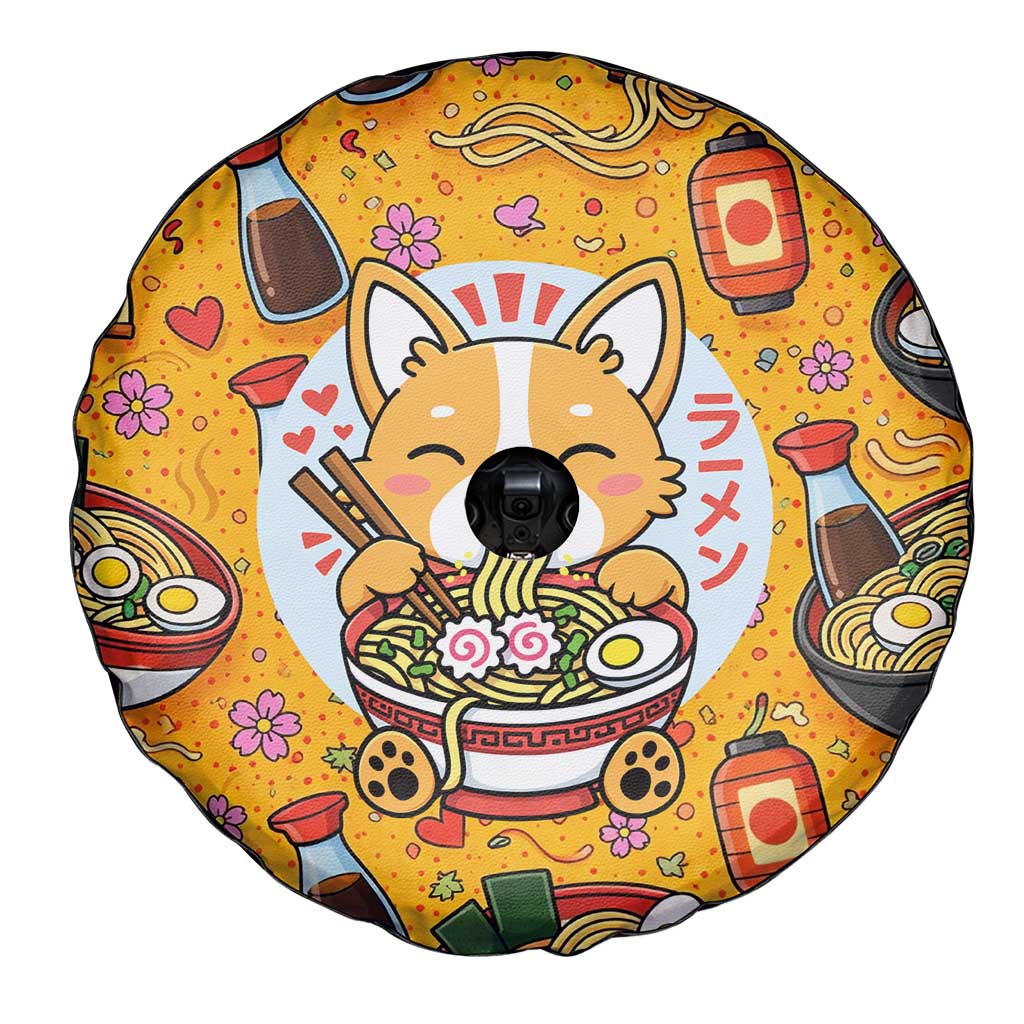 Kawaii Ramen Cute Anime Dog Corgi Spare Tire Cover Japanese Noodles