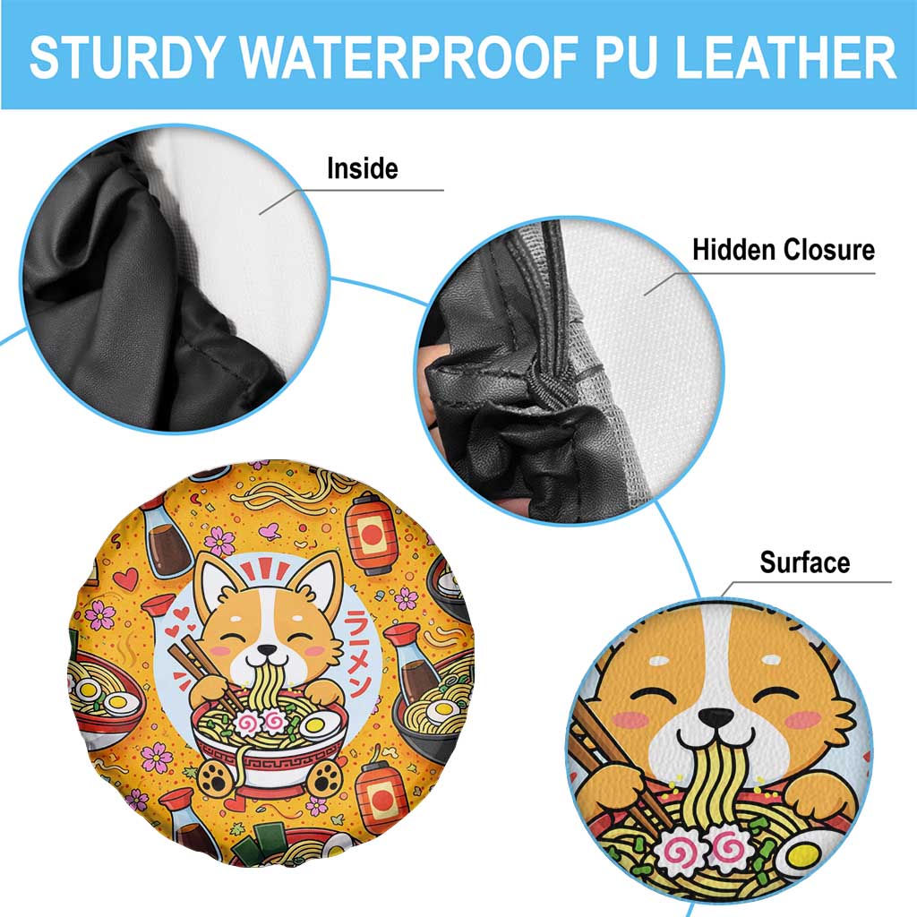 Kawaii Ramen Cute Anime Dog Corgi Spare Tire Cover Japanese Noodles