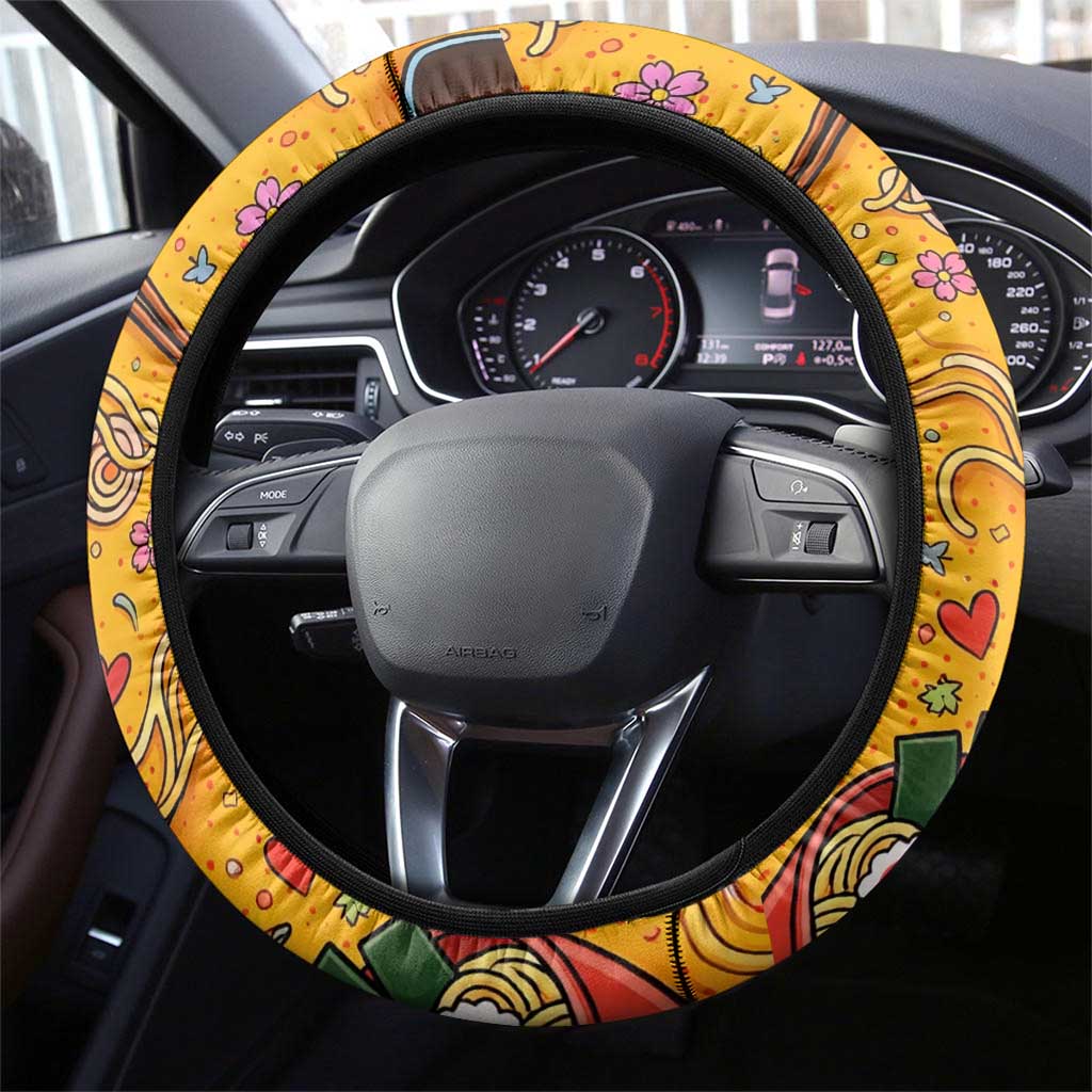 Kawaii Ramen Cute Anime Dog Corgi Steering Wheel Cover Japanese Noodles