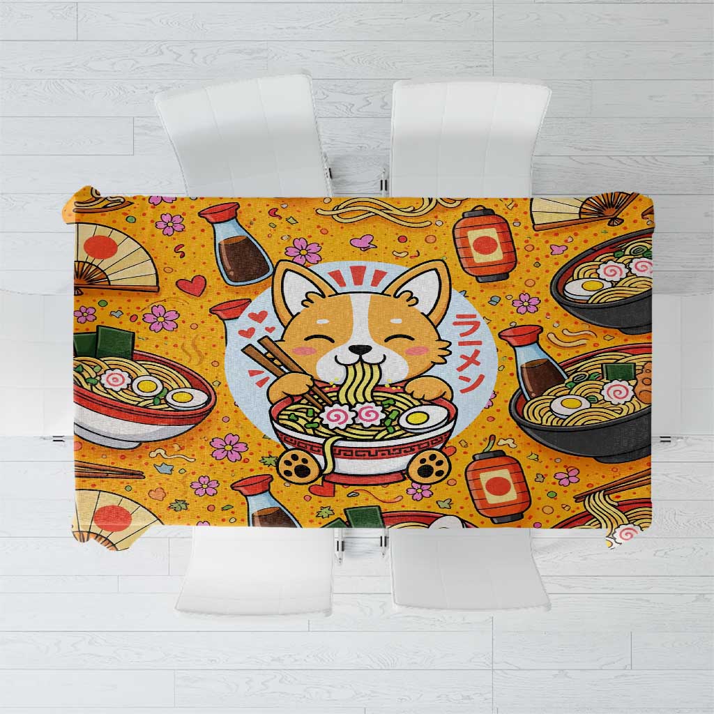Kawaii Ramen Cute Anime Dog Corgi Tablecloth Japanese Noodles