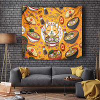 Kawaii Ramen Cute Anime Dog Corgi Tapestry Japanese Noodles