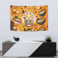 Kawaii Ramen Cute Anime Dog Corgi Tapestry Japanese Noodles