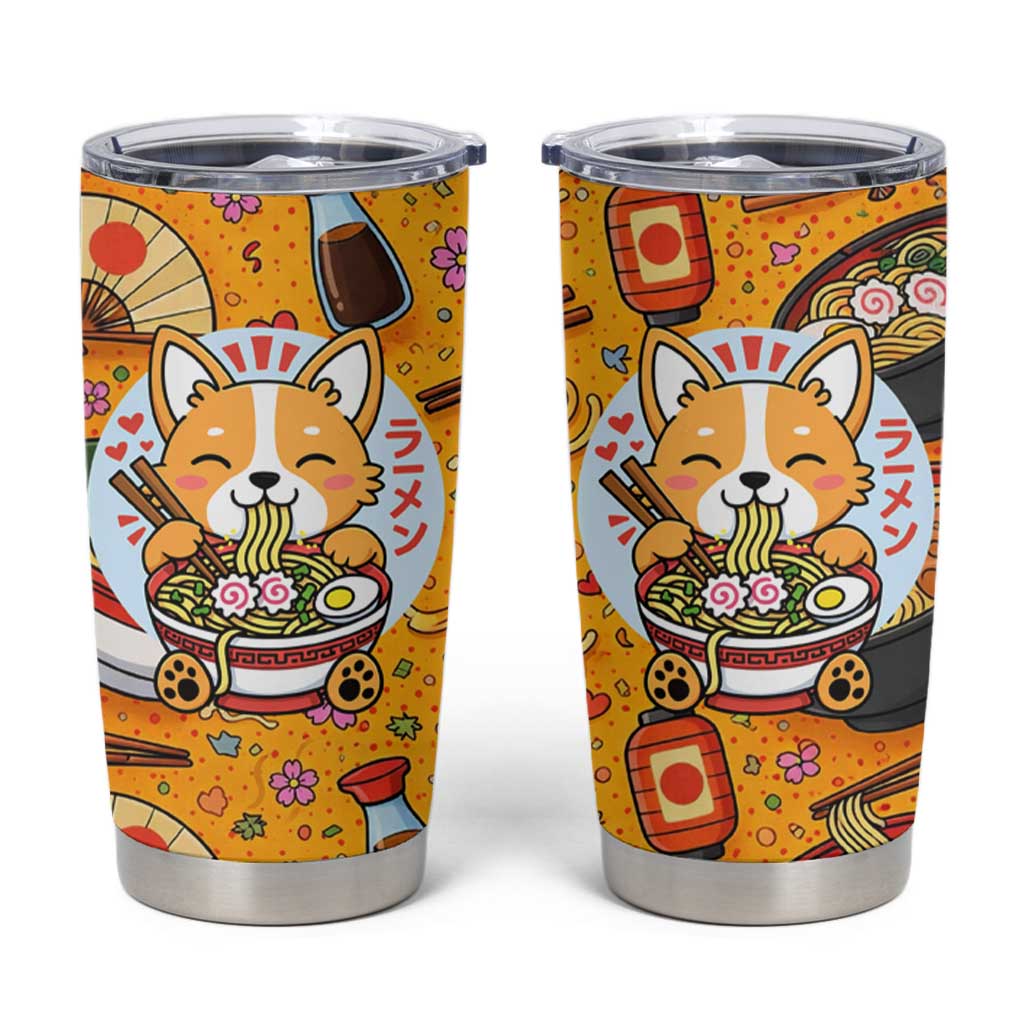 Kawaii Ramen Cute Anime Dog Corgi Tumbler Cup Japanese Noodles
