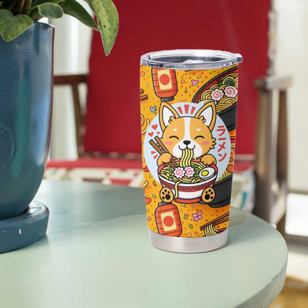 Kawaii Ramen Cute Anime Dog Corgi Tumbler Cup Japanese Noodles