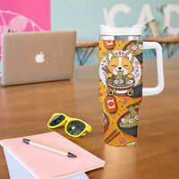 Kawaii Ramen Cute Anime Dog Corgi Tumbler With Handle Japanese Noodles