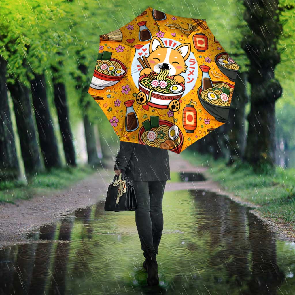 Kawaii Ramen Cute Anime Dog Corgi Umbrella Japanese Noodles