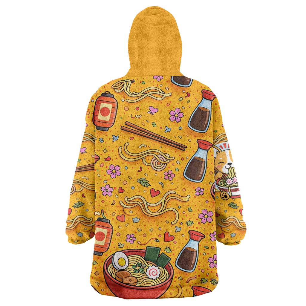 Kawaii Ramen Cute Anime Dog Corgi Wearable Blanket Hoodie Japanese Noodles