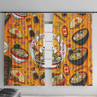 Kawaii Ramen Cute Anime Dog Corgi Window Curtain Japanese Noodles