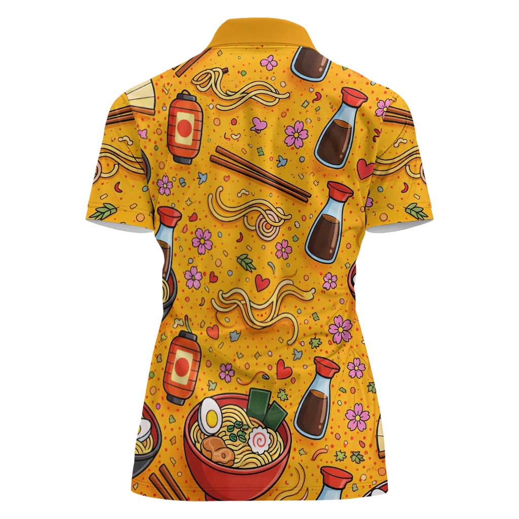 Kawaii Ramen Cute Anime Dog Corgi Women Polo Shirt Japanese Noodles