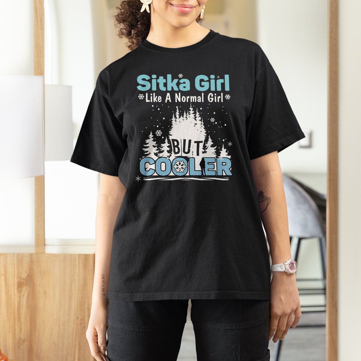 Sitka Girl T Shirt For Women Like A Normal Girl But Cooler - Wonder Print Shop