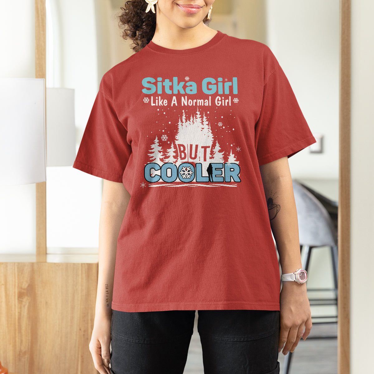 Sitka Girl T Shirt For Women Like A Normal Girl But Cooler - Wonder Print Shop