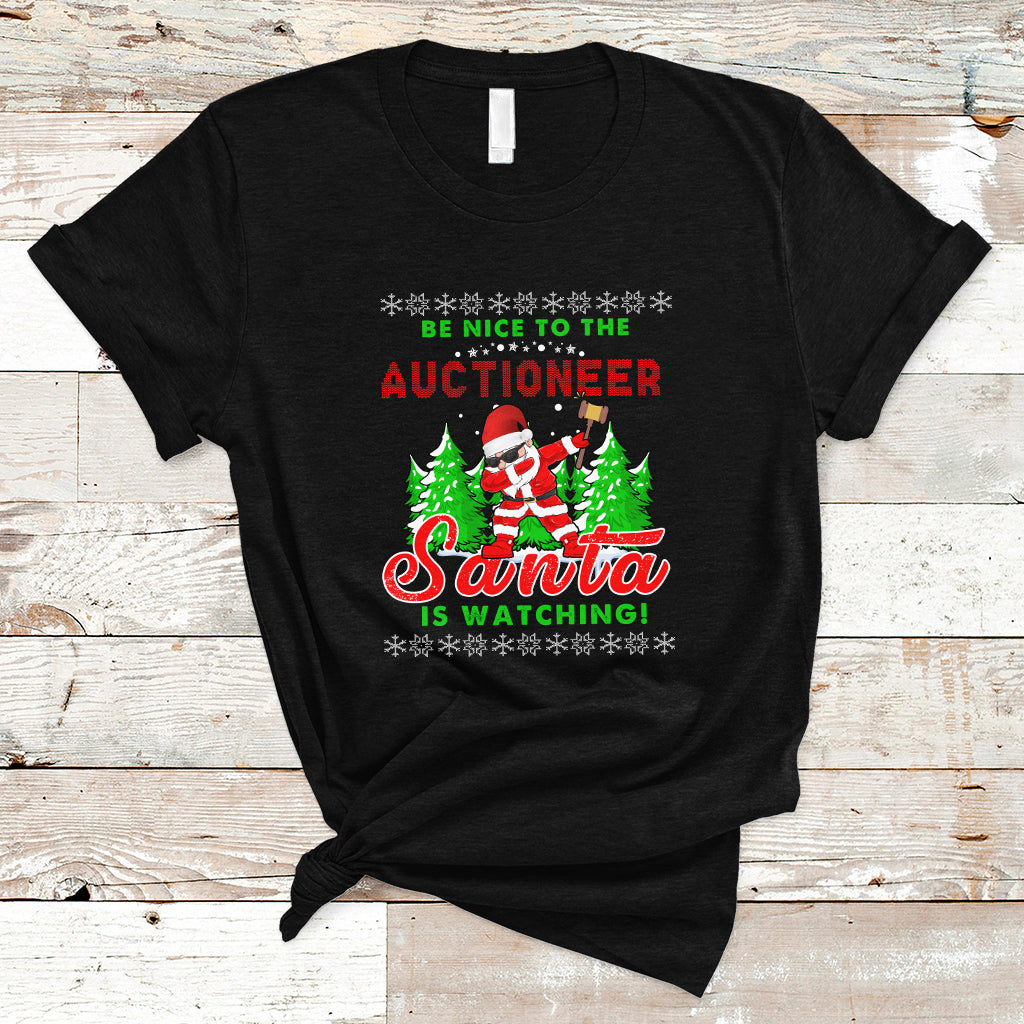 Auctioneer T Shirt Santa Is Watching - Wonder Print Shop