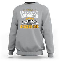 Sport gray crewneck sweatshirt with “Emergency Manager” dad graphic print