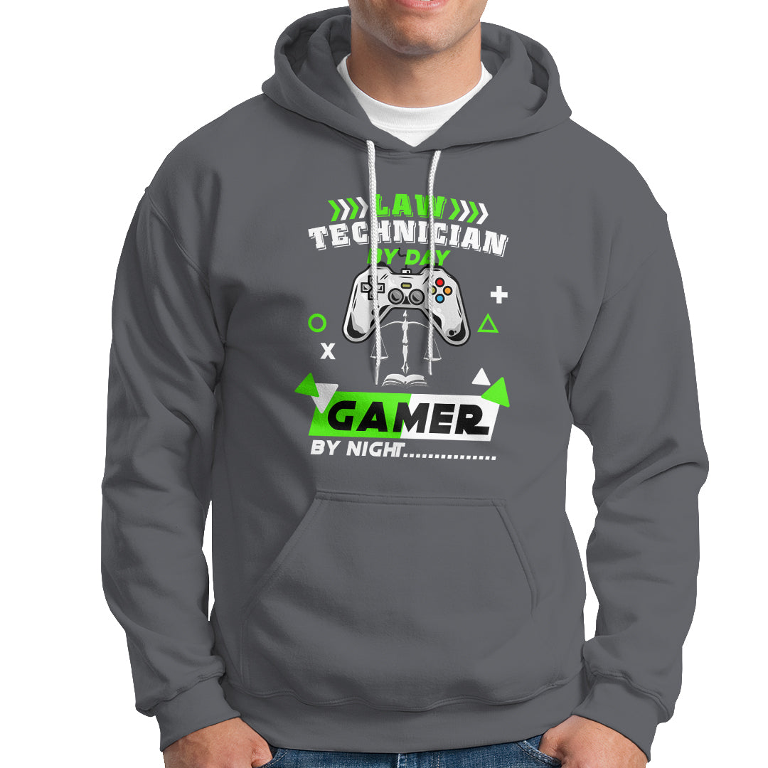 Charcoal pullover hoodie with drawstring hood and front kangaroo pocket, gamer graphic