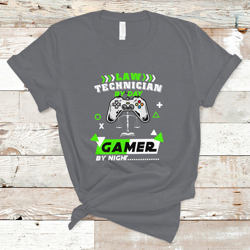 Law Technician T Shirt By Day Gamer By Night - Wonder Print Shop