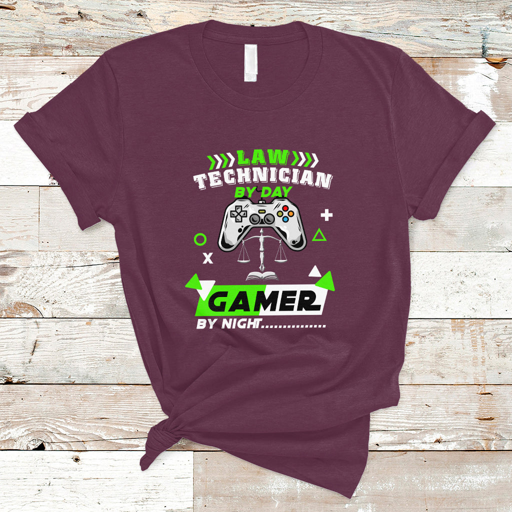 Law Technician T Shirt By Day Gamer By Night - Wonder Print Shop