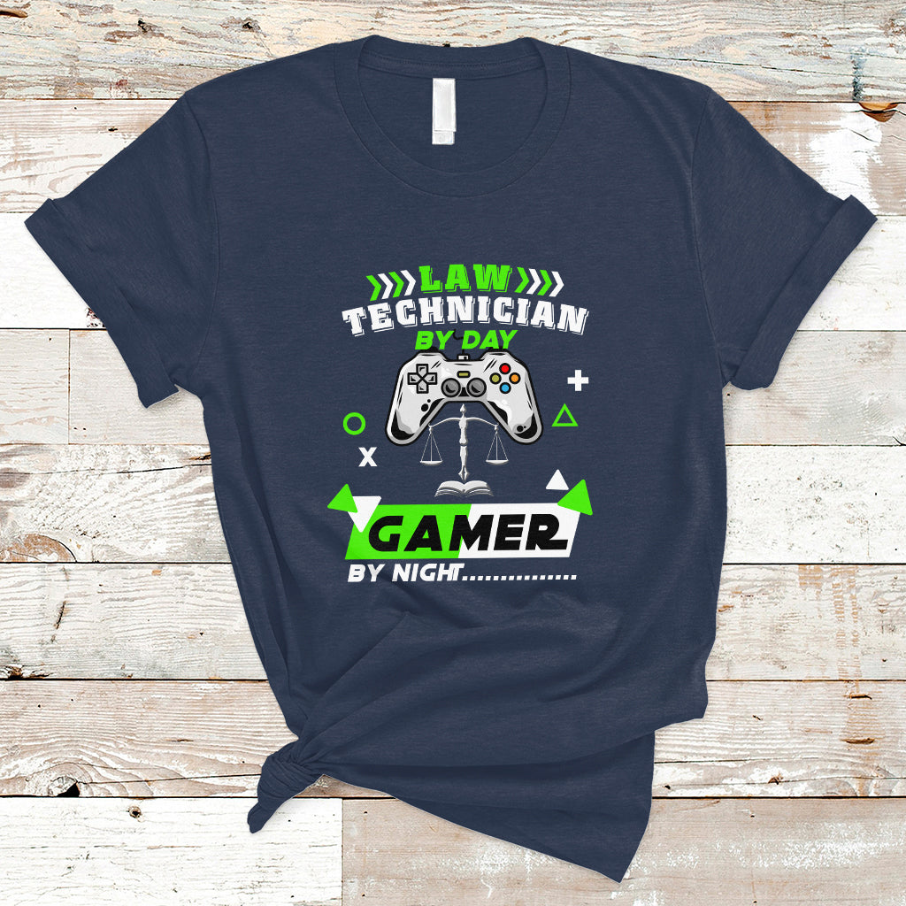 Law Technician T Shirt By Day Gamer By Night - Wonder Print Shop