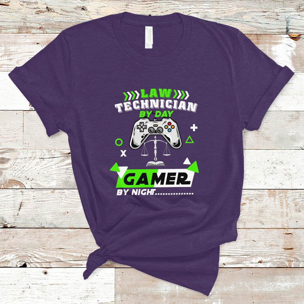 Law Technician T Shirt By Day Gamer By Night - Wonder Print Shop