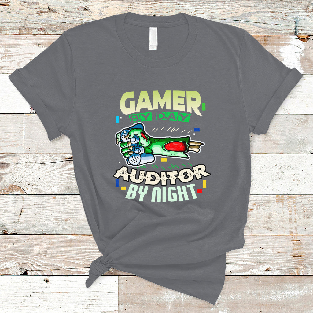 Night Auditor T Shirt Gamer By Day, Auditor By Night - Wonder Print Shop