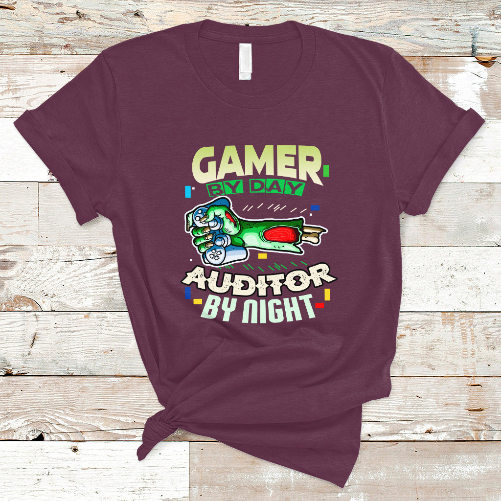 Night Auditor T Shirt Gamer By Day, Auditor By Night - Wonder Print Shop