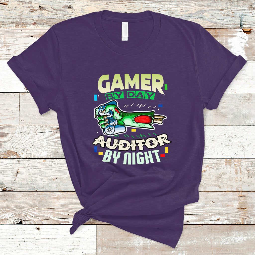 Night Auditor T Shirt Gamer By Day, Auditor By Night - Wonder Print Shop