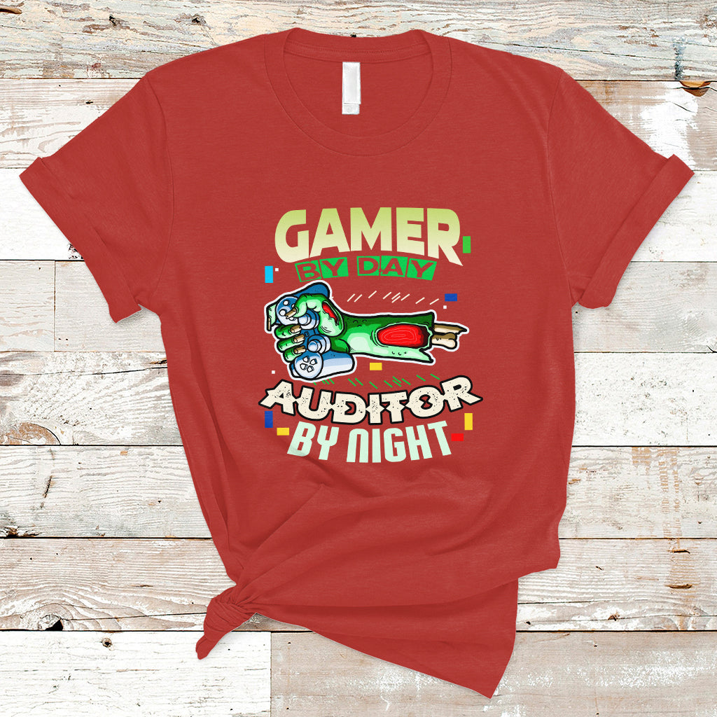 Night Auditor T Shirt Gamer By Day, Auditor By Night - Wonder Print Shop