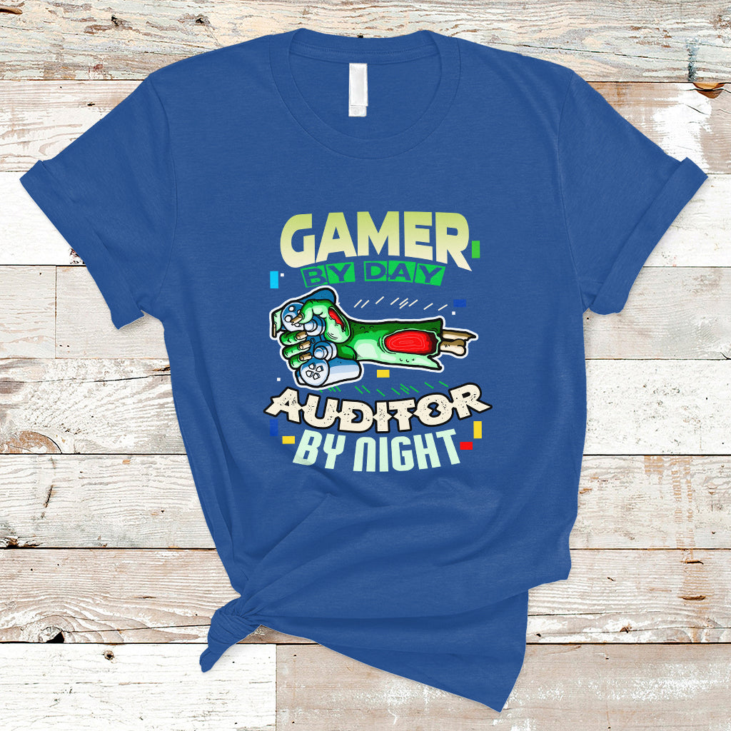 Night Auditor T Shirt Gamer By Day, Auditor By Night - Wonder Print Shop